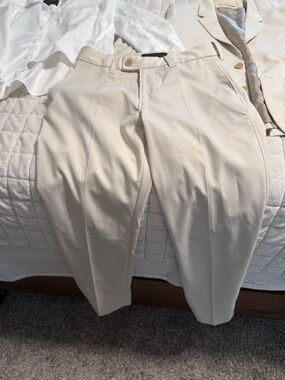 Abercrombie & Fitch Cream Tailored Pants, Blazer and white shirt. Whole set